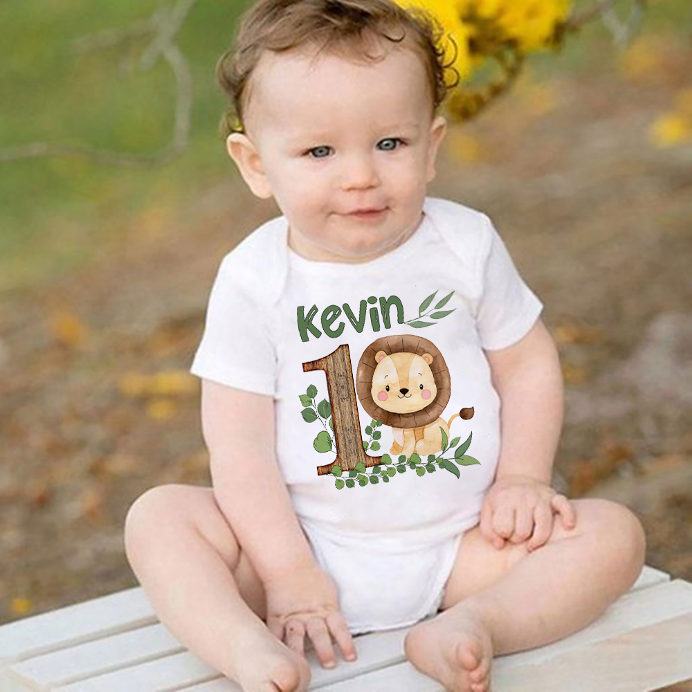 Baby Clothing Names - Personalised Safari Animal with Name Baby